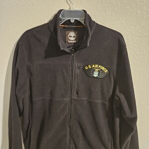 Black Timberland Fleece Jacket with U.S. Air Force Patch